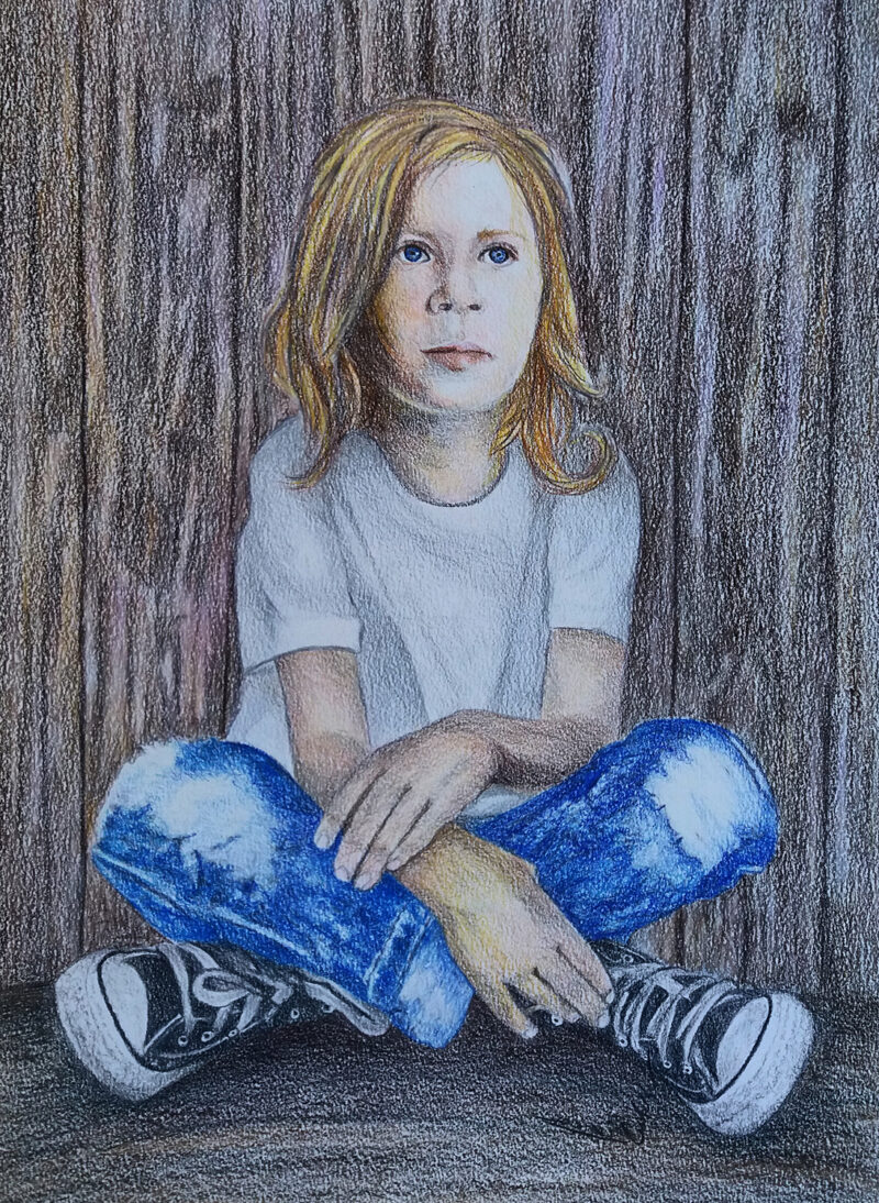 The kid – colored pencils