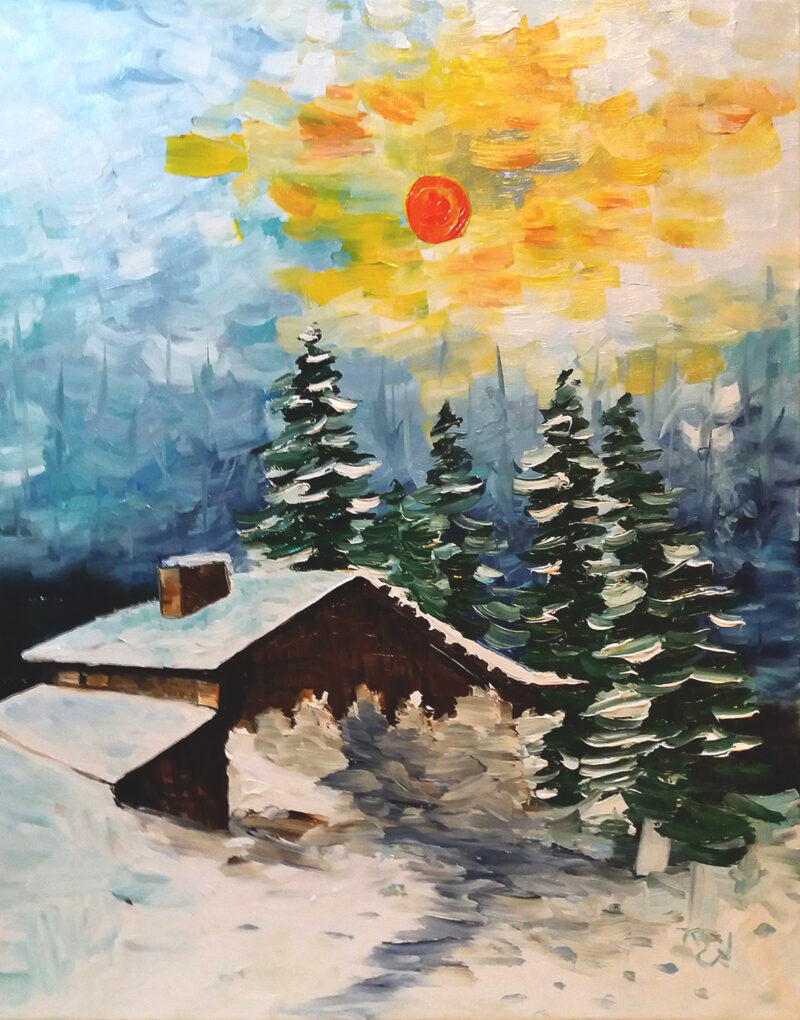 Winter evening – oil on canvas