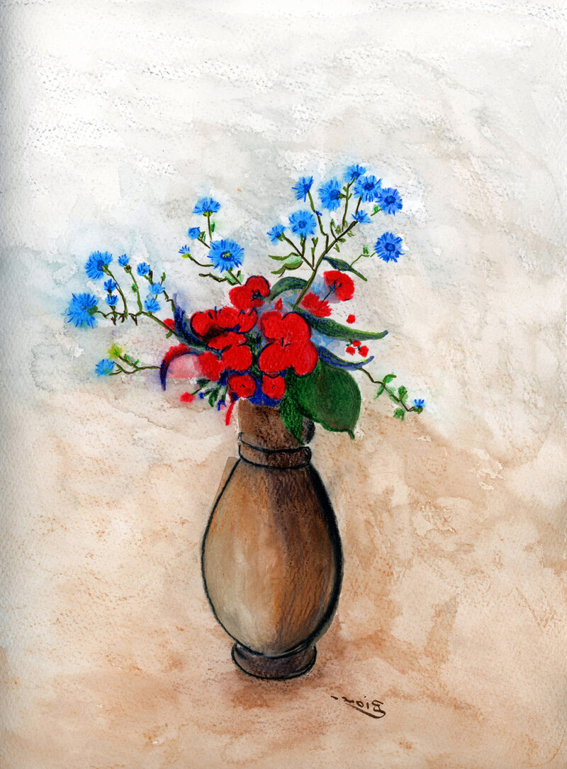 Vase with flowers – watercolor