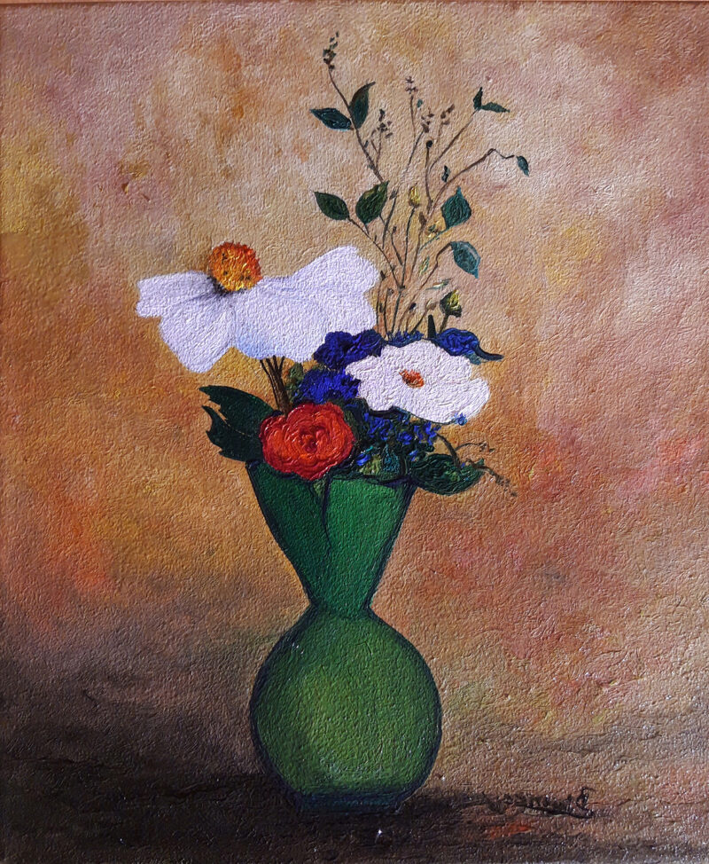 Vase with flowers – oil on canvas