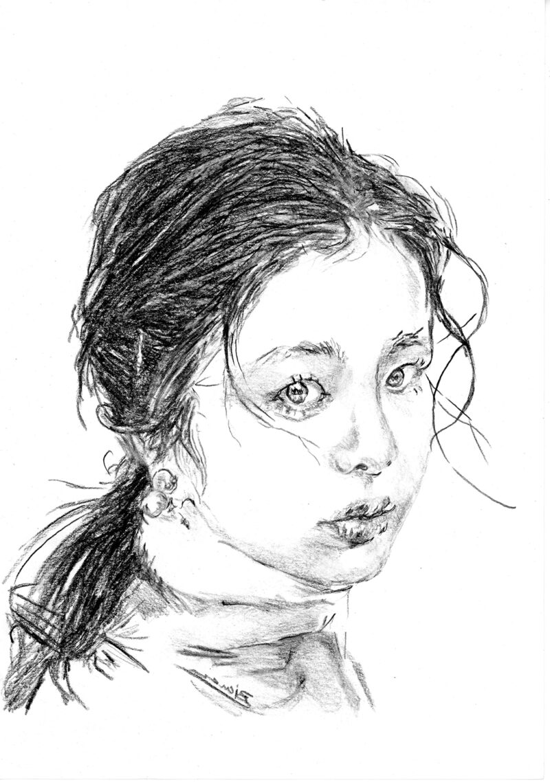 Girl portrait – pitt pencils