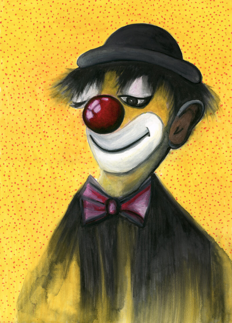 Happy clown – watercolor