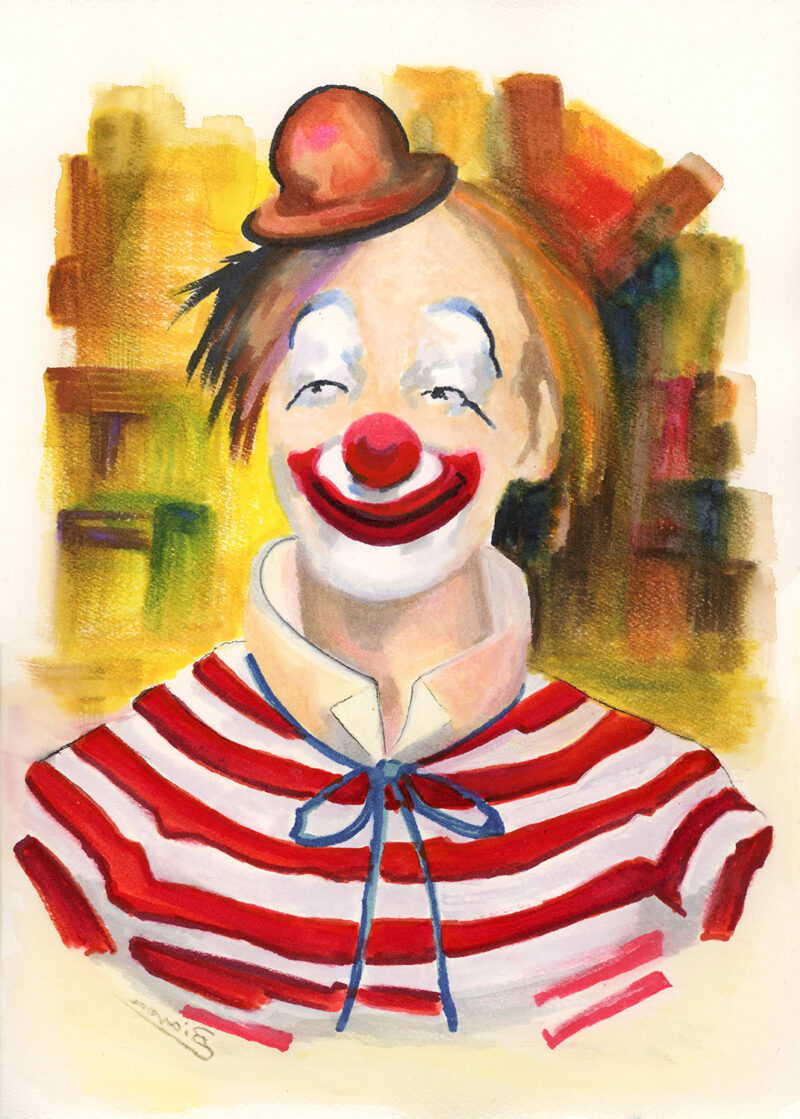 Clown portrait – watercolor