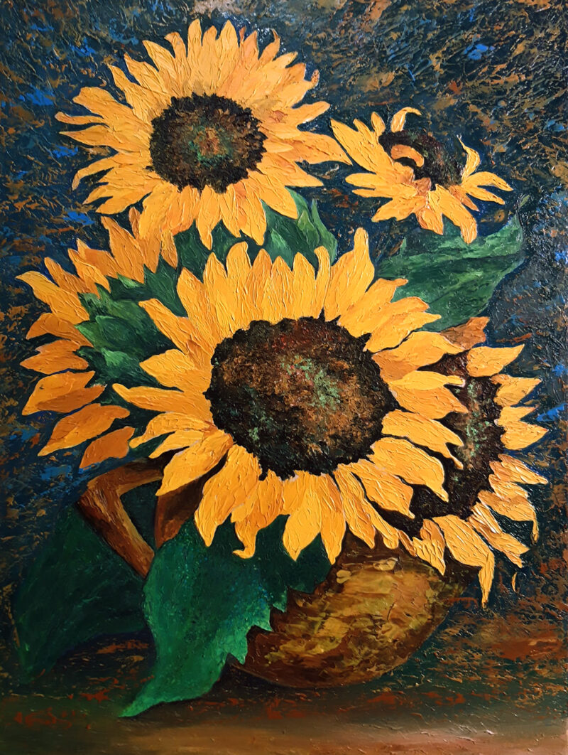 Sunflowers – oil on canvas